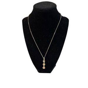 Avon Tri tone Pave Necklace with Gold/Silver Accents NIB 2005